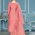 Peach roman cotton silk embroidery dress material with dupatta