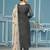 Grey viscose organja sequence dress material with dupatta