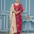 Pink viscose organza sequins dress material with dupatta