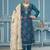 Blue viscose organza sequins dress material with dupatta