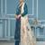 Blue viscose organza sequins dress material with dupatta