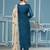 Blue viscose organza sequins dress material with dupatta