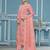 Peach roman cotton silk embroidery dress material with dupatta