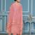 Peach roman cotton silk embroidery dress material with dupatta