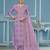 Purple roman cotton silk embroidery dress material with dupatta