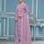 Purple roman cotton silk embroidery dress material with dupatta