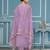 Purple roman cotton silk embroidery dress material with dupatta