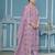 Purple roman cotton silk embroidery dress material with dupatta