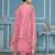 Pink roman cotton silk embroidery dress material with dupatta