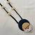Black long necklace golden paper bead jewelery