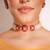 Gold plated red stone kundan choker necklace set