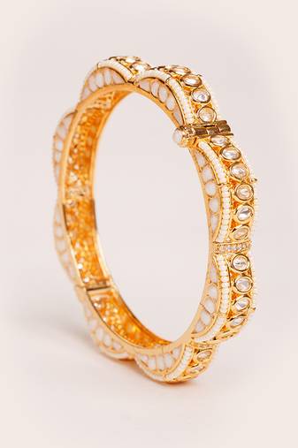Gold plated kundan  bangles