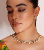 Gold plated kundan necklace set