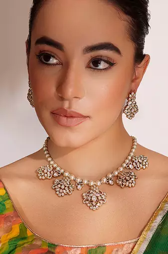 Two toned choker necklace set