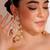 Gold plated kundan dangler earrings