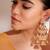 Gold plated kundan dangler earrings