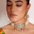Two toned pearl choker necklace set