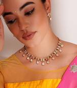 Gold plated kundan necklace set