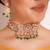Gold plated green stone kundan choker necklace set