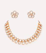Gold plated kundan choker necklace set