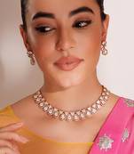 Gold plated kundan choker necklace set