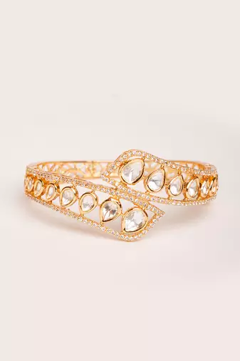 Gold plated kundan bracelet