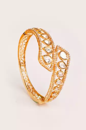 Gold plated kundan bracelet