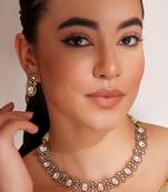 Gold plated zircon necklace set