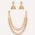 Gold plated kundan layered necklace set