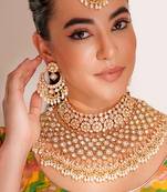 Gold plated kundan choker necklace set