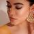 Gold plated kundan chandbali earrings