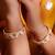 Gold plated red stone kundan bangles