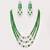 Silver plated green stone necklace set