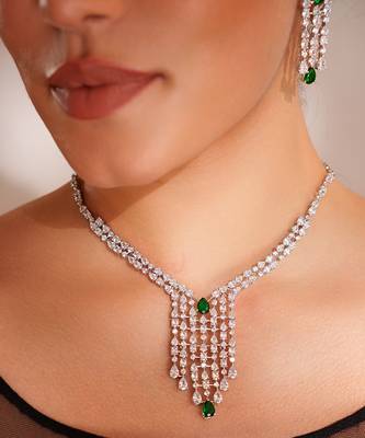 Silver plated necklace set 1