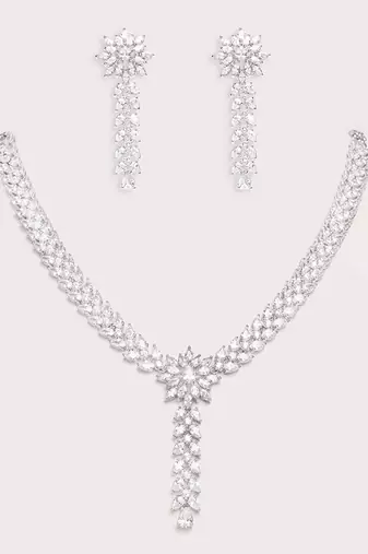Silver plated necklace set