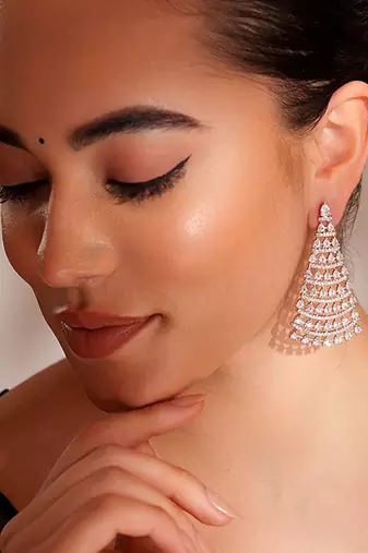 Silver plated dangler earrings