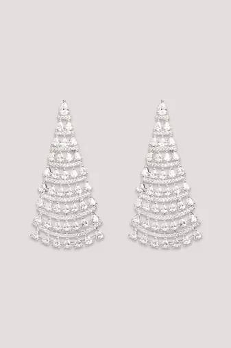 Silver plated dangler earrings