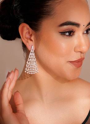 Silver plated dangler earrings 3