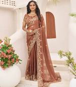 Fendy Chiffon fabric with embroidery sequence cut work lace