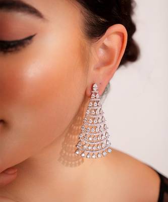 Silver plated dangler earrings 4