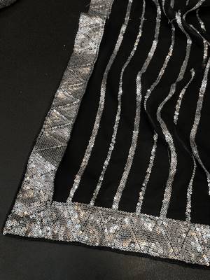 New Georgette Embroidered Sequence Worked Saree With Blouse Set  5