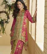  Multicolor Crepe Hand Mirror Work Co-ord Set