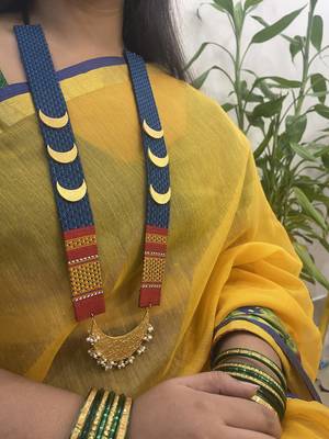 Blue chandracor, long necklace 2