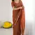rust georgette saree with embroidery & moti work and unstitched blouse   party & wedding wear