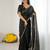 mehendi green georgette saree with embroidery & moti work and unstitched blouse – elegant party wear saree