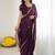 wine georgette saree with embroidery & moti work and unstitched blouse – traditional festive saree
