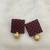 Maroon and gold handloom fabric jewelery