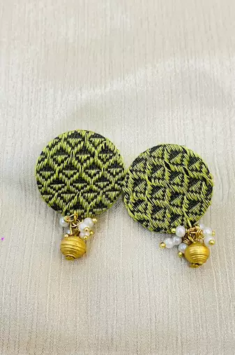 L green handloom fabric choker