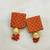 Orange handloom fabric choker
