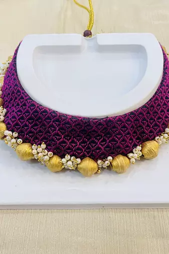 Pink handloom fabric jewelery